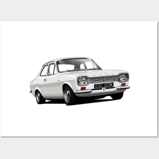 Ford Escort Mk 1 in diamond white Posters and Art